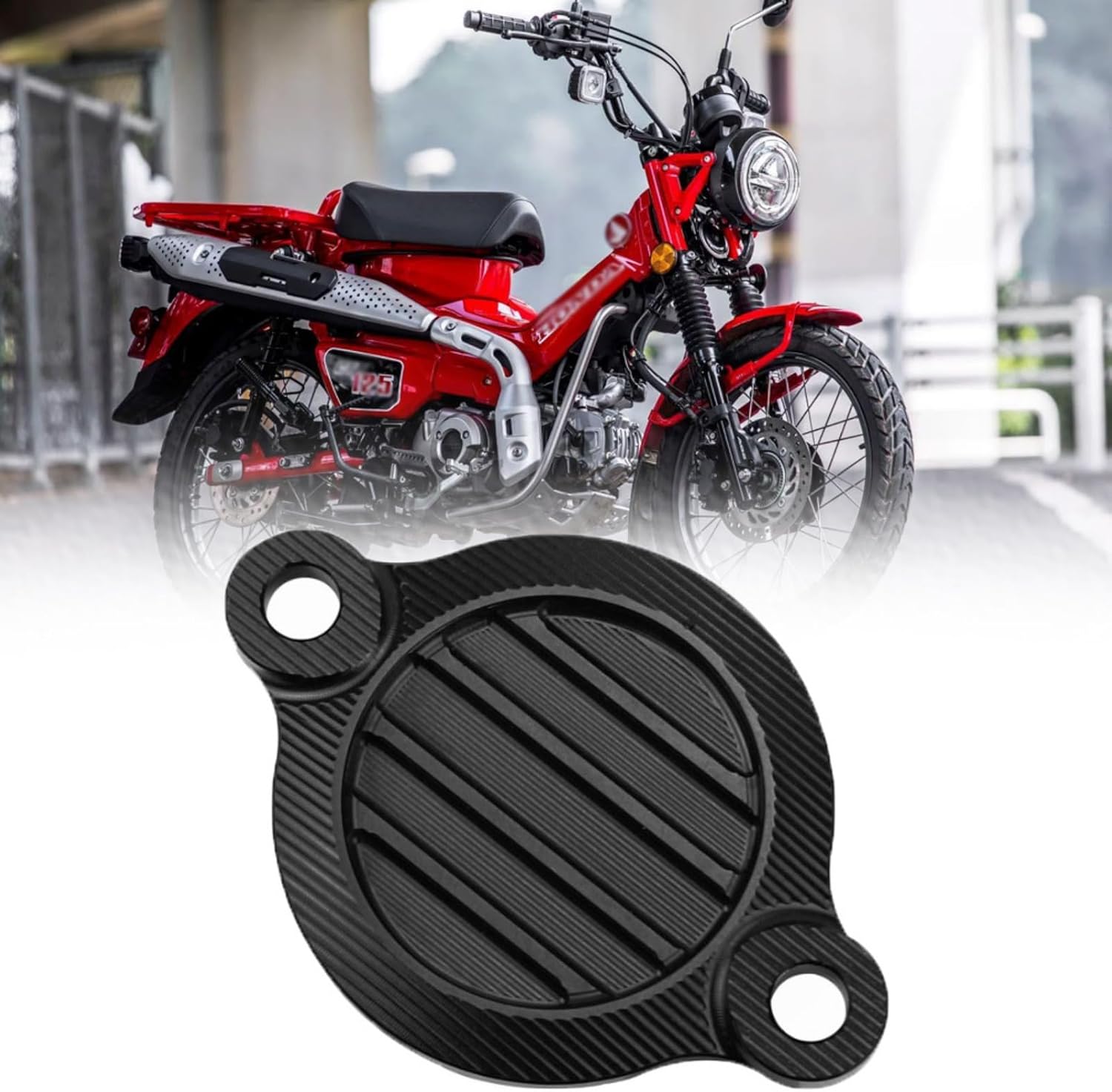 FOR CT125 CT 125 ct125 2023 2024 2025 2026 Motorcycle CNC Engine Aluminum Alloy Oil Filter Cover Decorative Oil Filter Protective Cover Oil Breather & Filter Caps (Black)