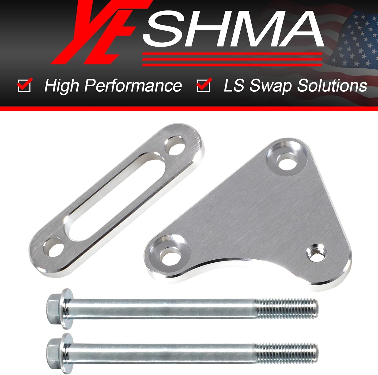 YESHMA LS Truck Idler Pulley Relocation Bracket KIT Compatible with LS1 Intake Manifold Swap LQ4 LQ9 LSX 4.8L 5.3L 6.0L