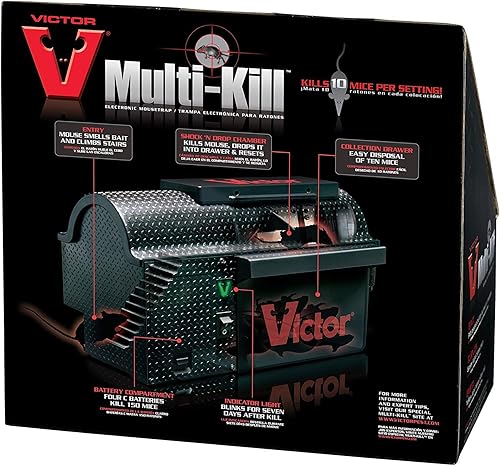 Vista 7 de Victor Indoor Multi-Kill Humane Electronic Mouse Trap - No Touch, No See Electronic Instant Kill Mouse Trap - Kills & Holds Up to 10 Mice Per