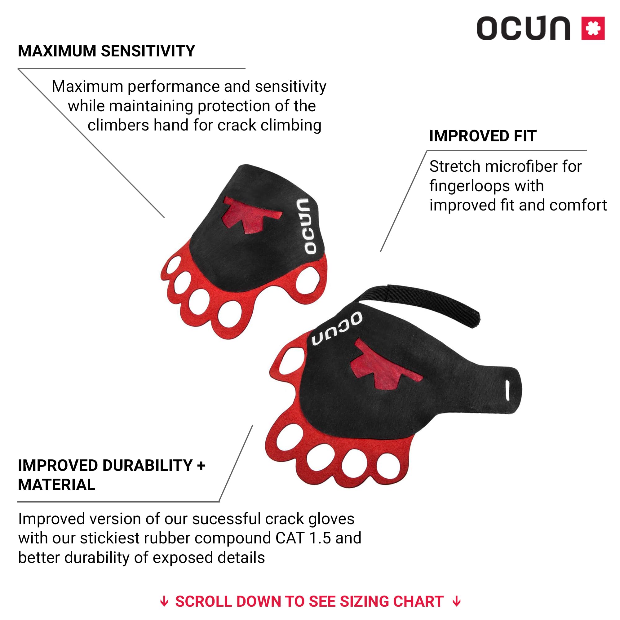 Ocun Crag Gloves Lite - Guanti da arrampicata, taglia XS