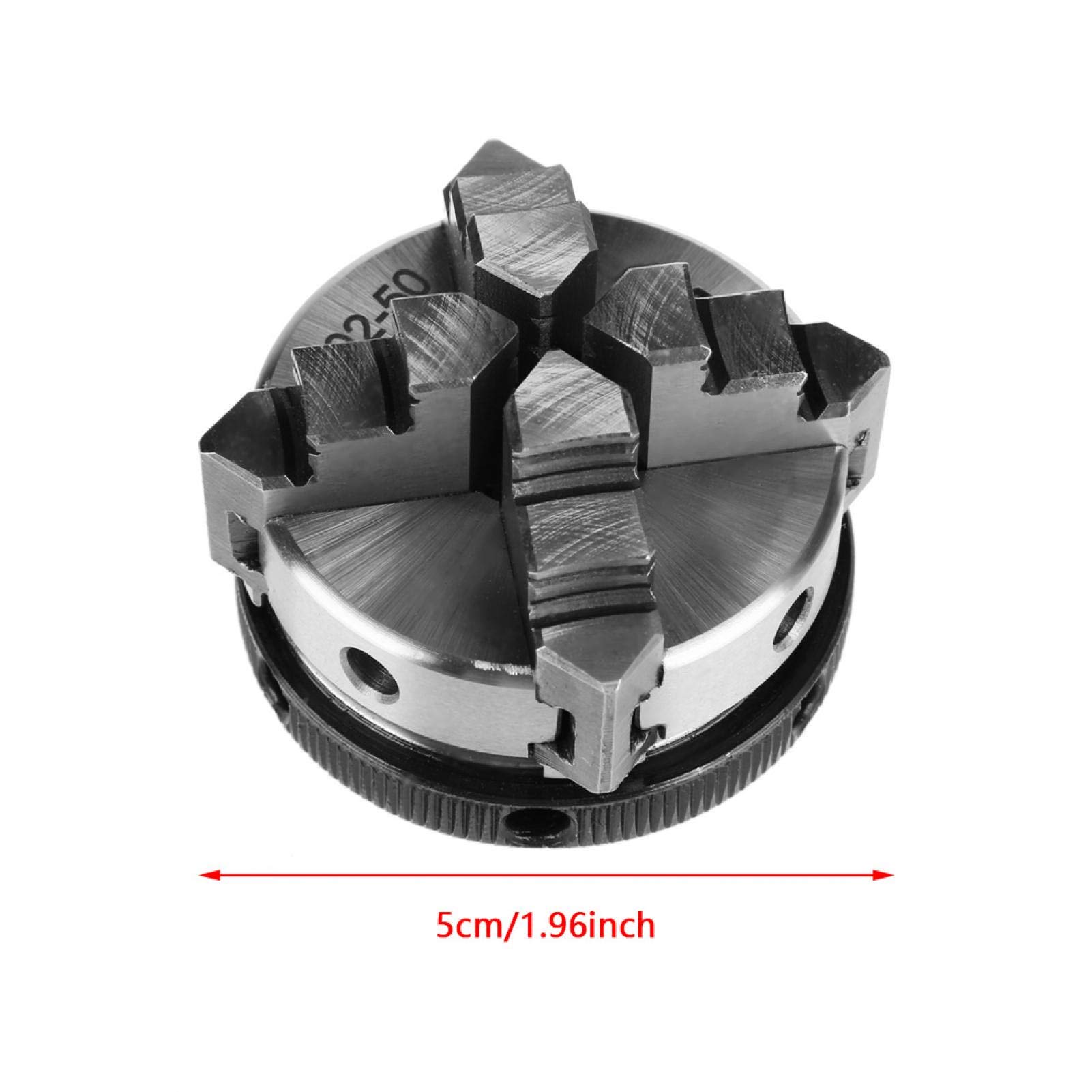 Mandril de Torno Autocentrante de 4 Mordazas de 50 mm, Mini Mandril Manual de Torno de Montaje de Rosca M14 Reversible de 4 Mordazas K02-50