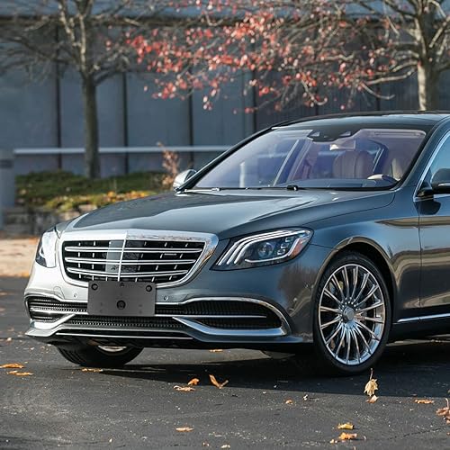 Miniatura 6 de Marcos delanteros para matrícula compatible con 18-20 Benz S450/S560 Sedan con paquete Amg, negro mate