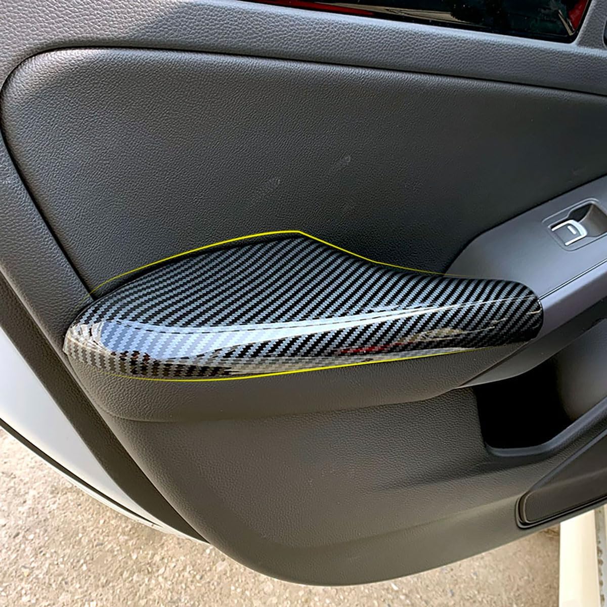 Inner Door Panel Decoration Compatible With Honda Civic 11TH GEN 2026 2025 2024 2023 2022 Door Panel Armrest Half-coverage Cover Trims Interior Car Accessories ABS 4PCS(Carbon Fiber Style)