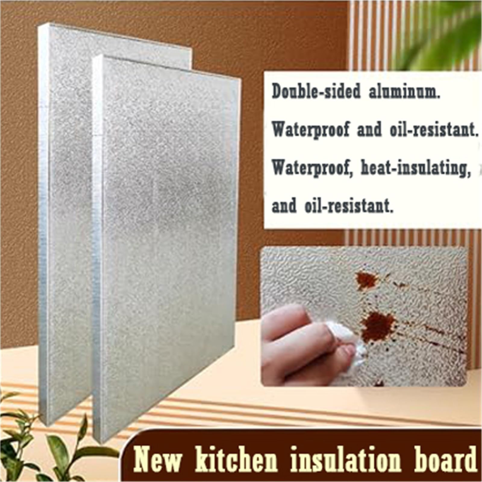 escudo térmico para el refrigerador 20 30 40 50 60 70 80 Cm De Ancho Tablero De Panel De Refrigerador Resistente Al Calor, Estera Aislante Para El Lado Del Refrigerador(Self-adhesive,L W 60cm x 50cm)