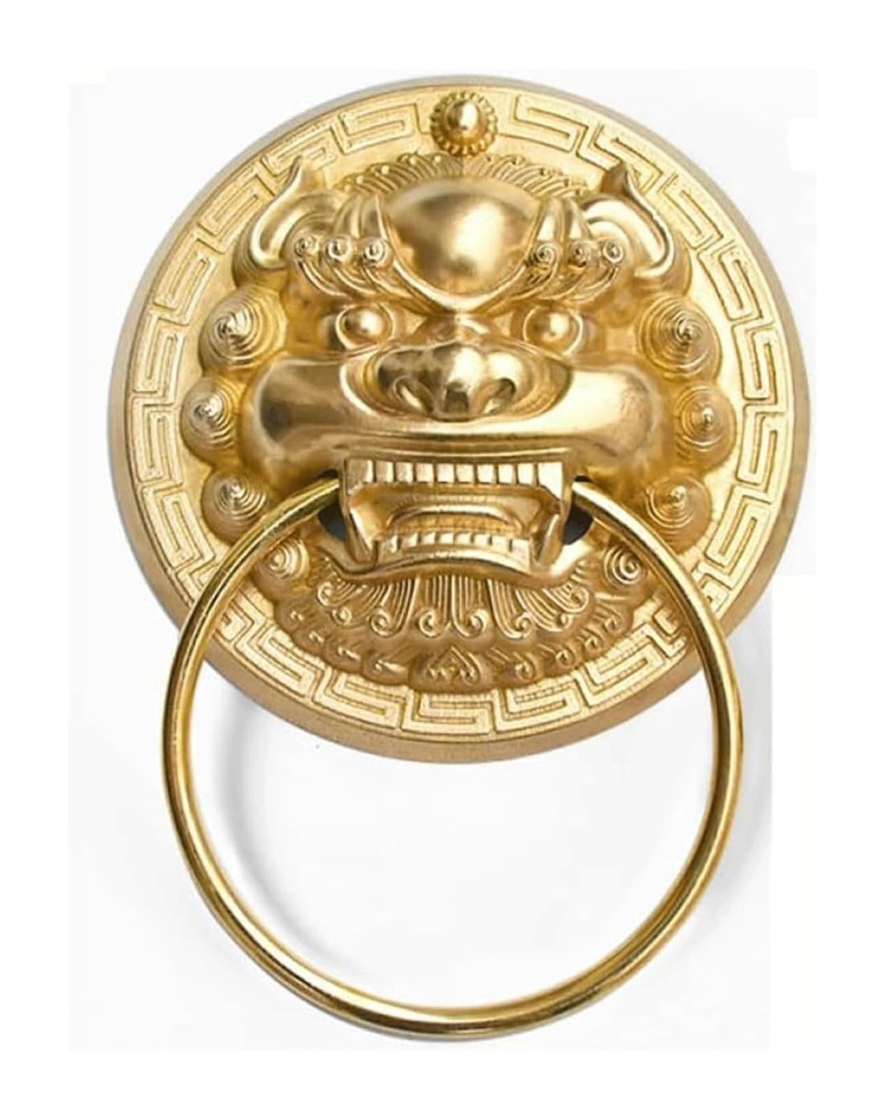 Vakorise B Vintage-Style Door Knockers, Hanging Door Lion Head Ring Knocker Rass Ronze Multiple Sizes