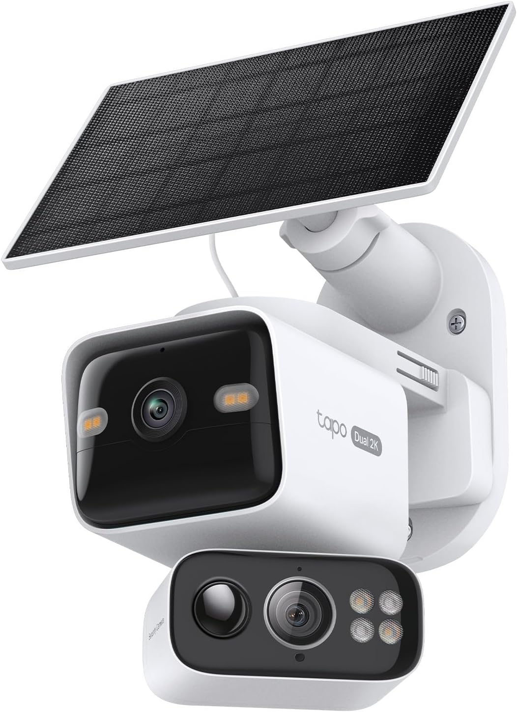 2K Dual Lens Pan/Tilt Security Battery Camera w/Solar, C645D KIT | 165° Wide-Angle + 6mm Telephoto, Free Person/Vehicle Detection, 360° Pan, SD/Cloud Storage, Works w/Alexa & Google