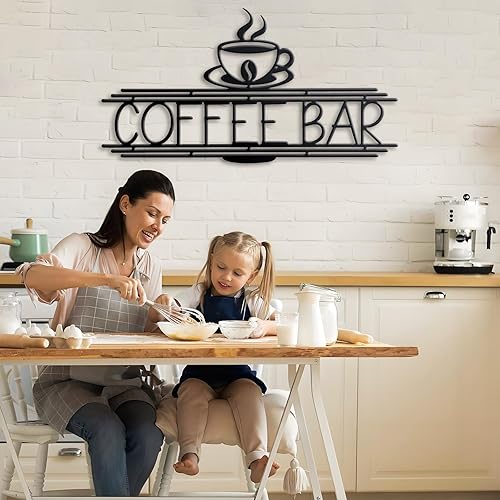 Miniatura 5 de Letrero de metal negro para barra de café para pared, cafetería, cafetería, decoración de pared, accesorios de cocina, letrero de taza negra para el