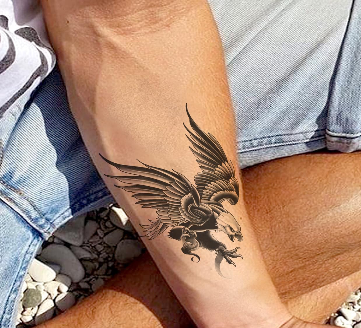 Temporary Tattoo Stickers for Men, Women, Boys & Girls Waterproof Tattoo Stickers Flowers Butterfly Stars angle wolf Armband words 3D Realistic Tattoo Stickers Size 21X15 cm KT-035