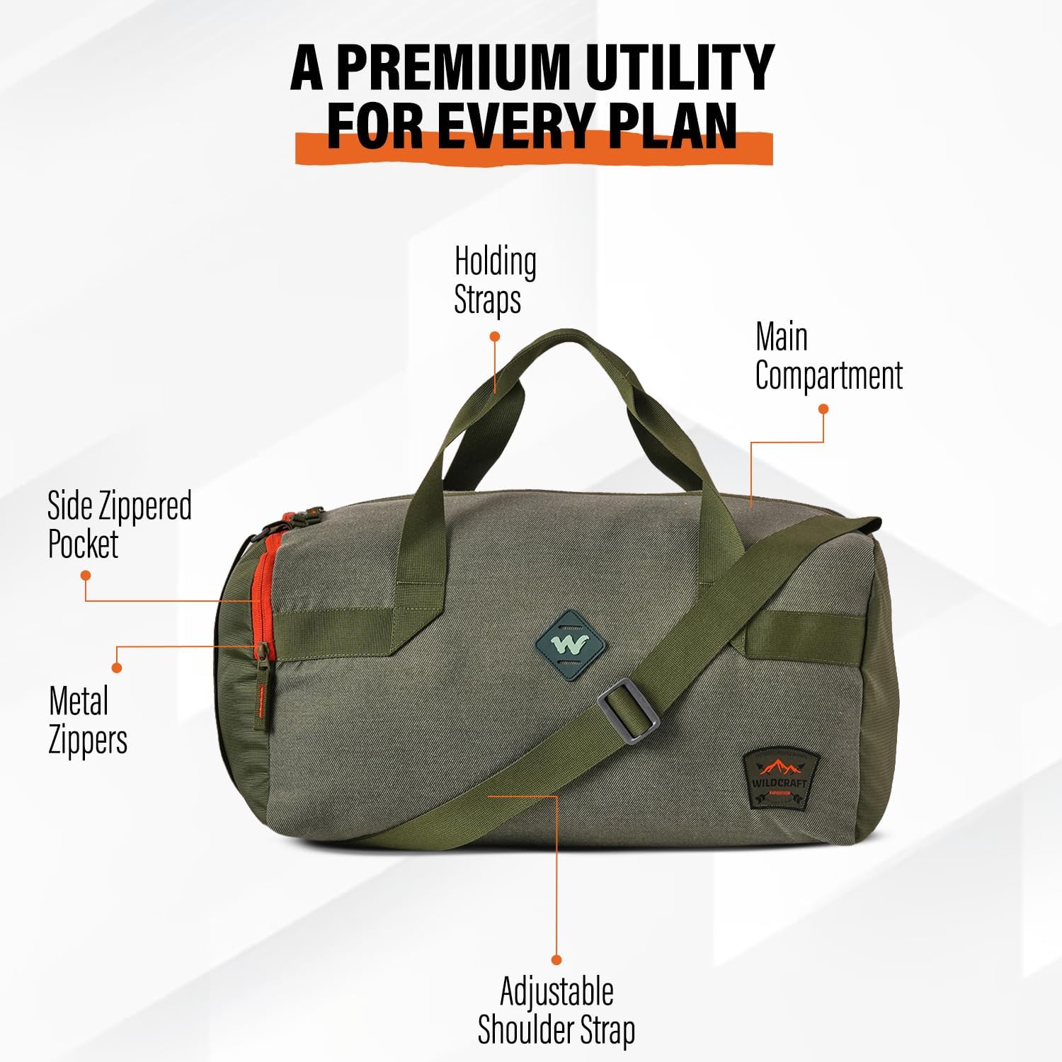 Wildcraft Polyester Backpack for Mens & Womens Expedition_ DUF 25 Duffels Backpack | Unisex Backpack (Blue_Twill, 30 Liter)