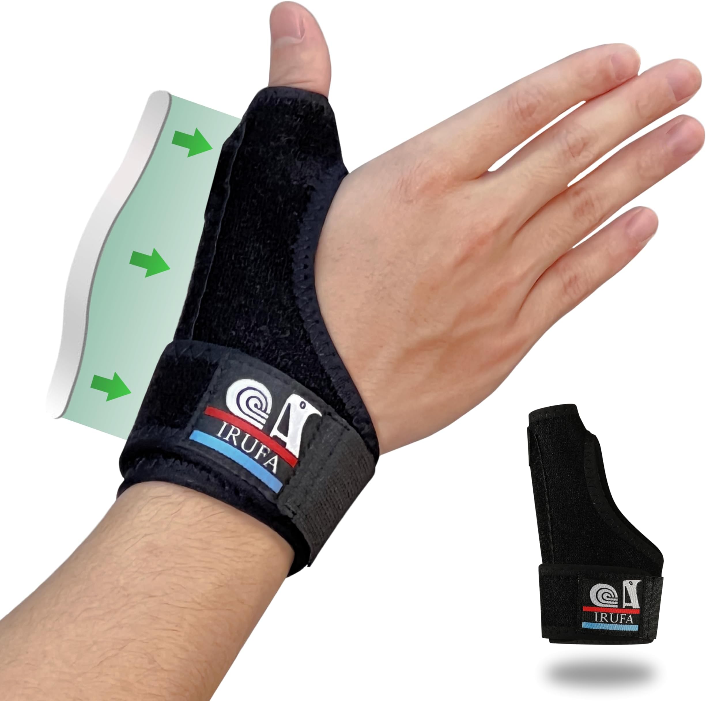 3D Breathable Spacer Fabric Reversible CMC Joint Thumb Stabilizer, Splint Spica, Abducted Thumb for BlackBerry Thumb, Trigger Finger, Mommy Thumb, One PCS (Regular)