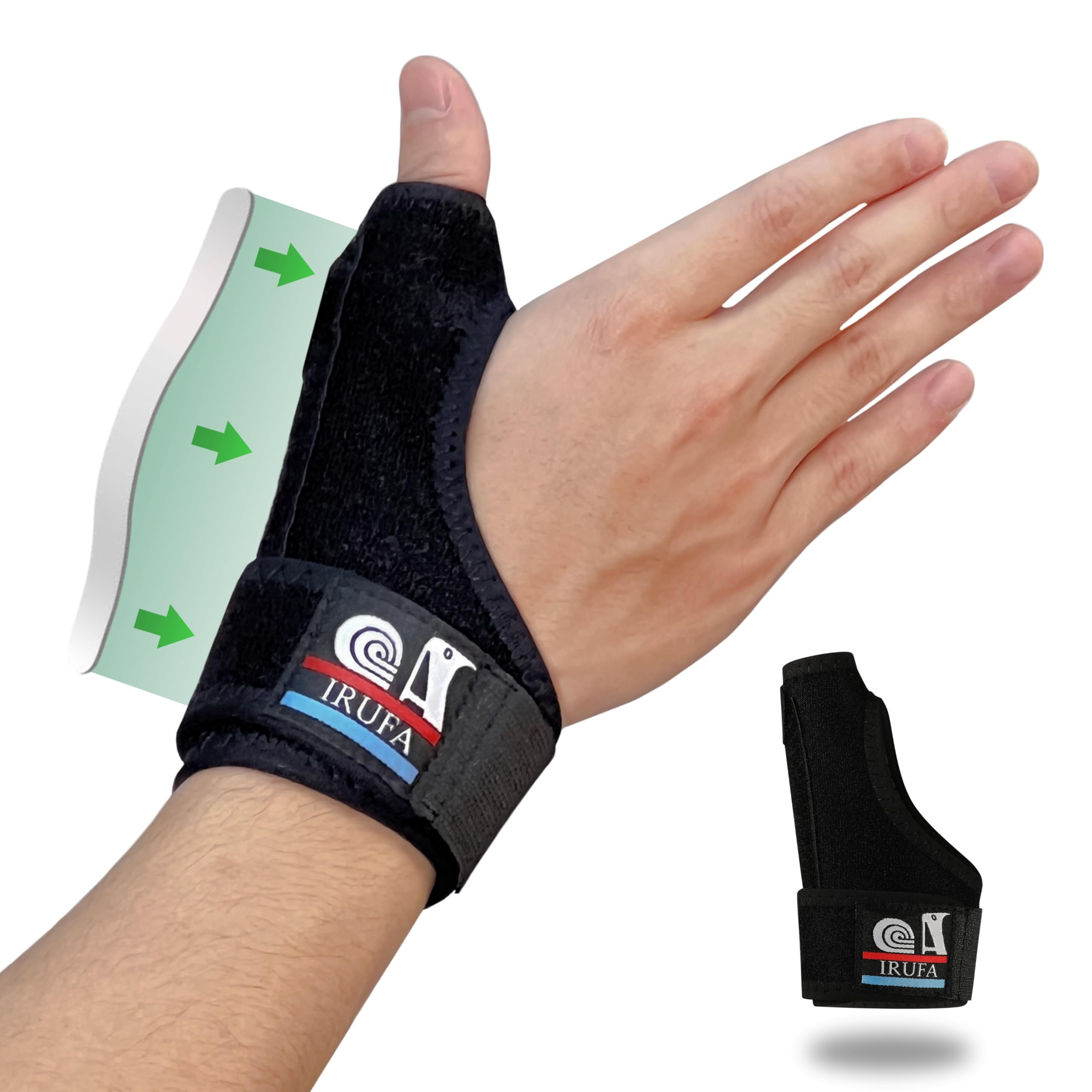 3D Breathable Spacer Fabric Reversible CMC Joint Thumb Stabilizer, Splint Spica, Abducted Thumb for BlackBerry Thumb, Trigger Finger, Mommy Thumb, One PCS (Regular)