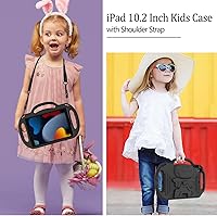 Vista 7 de LTROP Funda para Niños para iPad de 9ª/8ª/7ª generación (10.2 pulgadas, 2021/2020/2019), Funda Protectora para iPad 10.2" con Correa para el Hombro