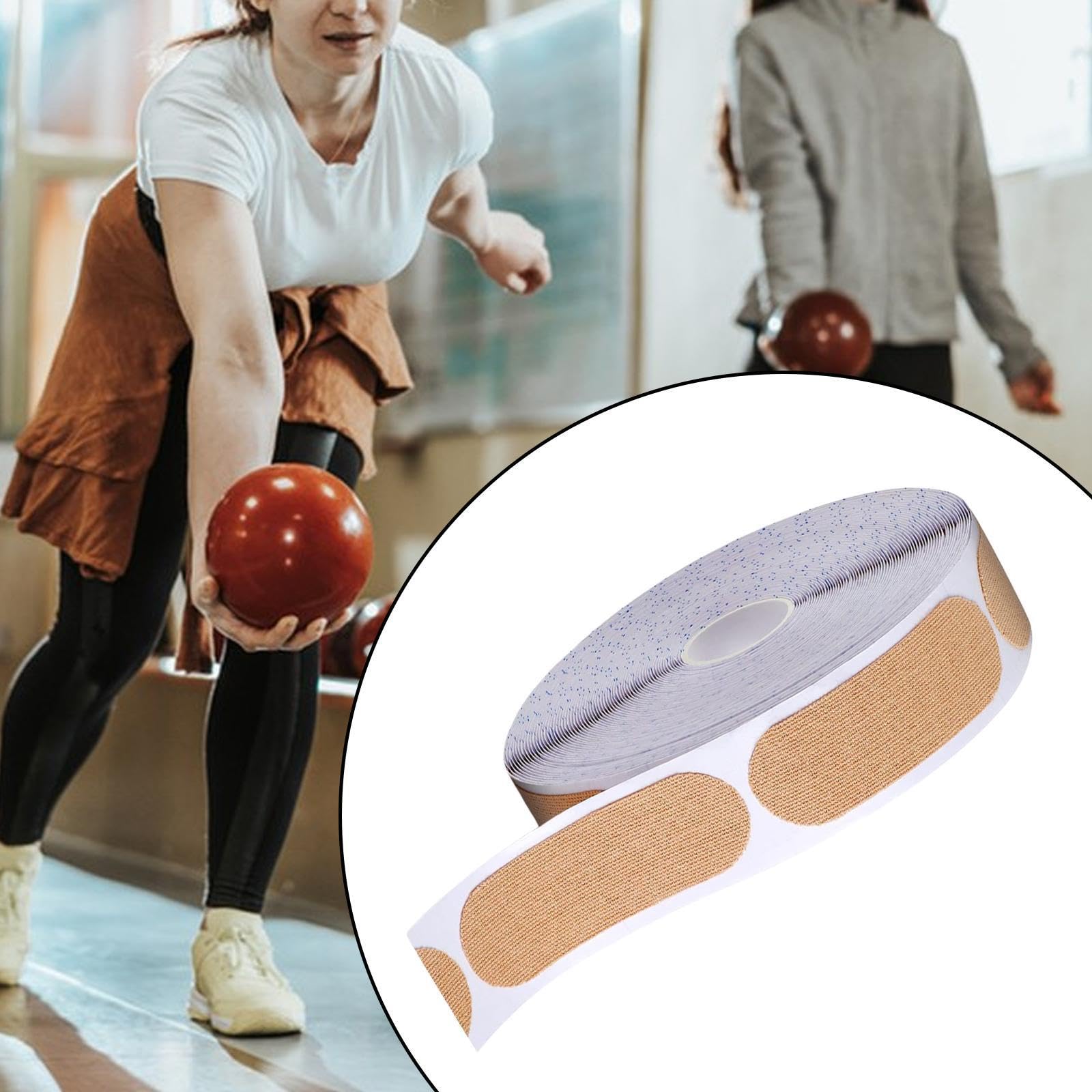 Vaveren Bowling Tape, Thumb Protector Accessories for Bowlers,Fitting and Protection,Elastic Workout Exercise Sport Finger Tape, Brown