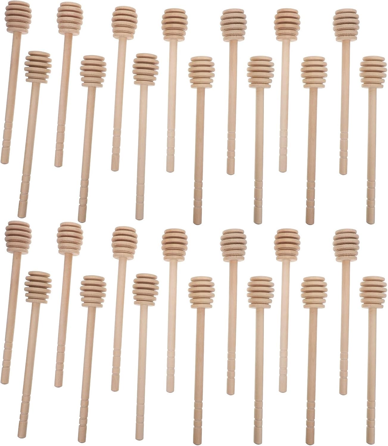 40pcs Wooden Honey Dipper Sticks 15cm Groove Design Honey Mixing Stirrer Wand for Jars, Tea, and Syrups Kitchen Server