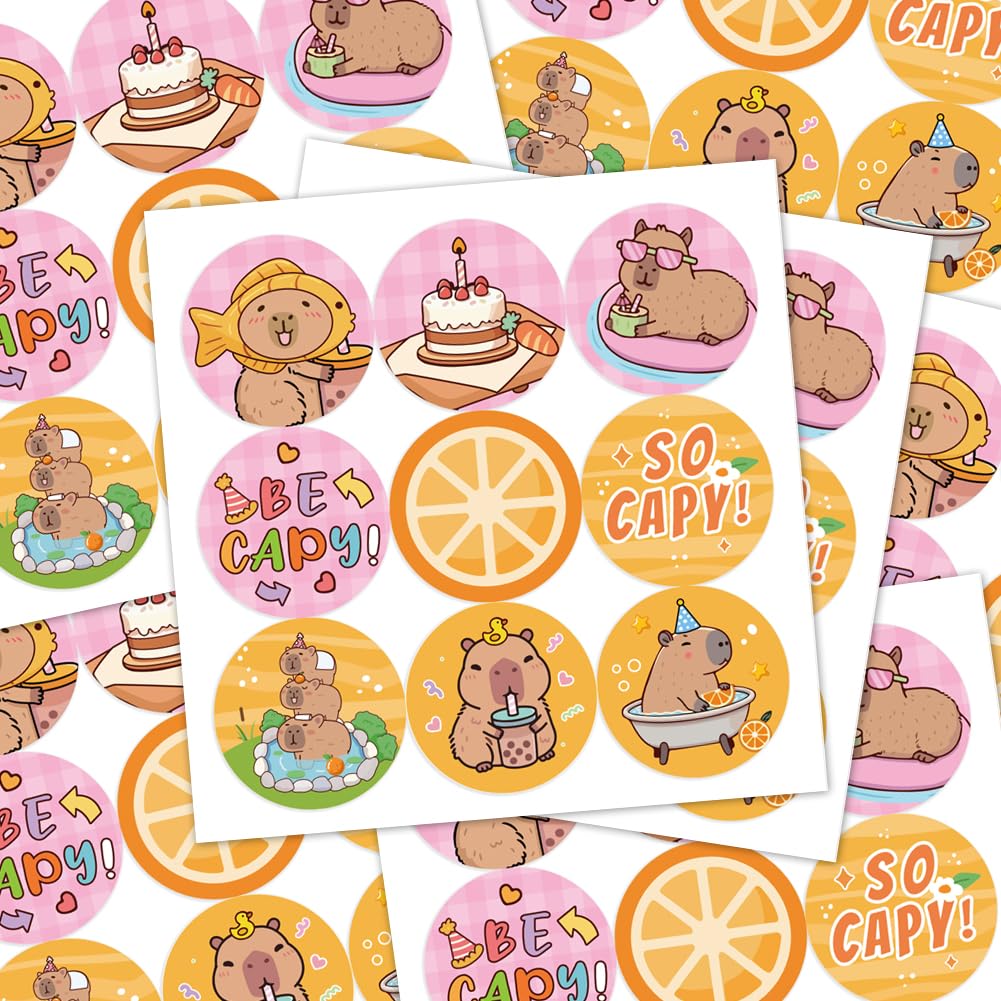 Stickers Capybara mignons pour personnaliser vos faire-part et scrapbooking