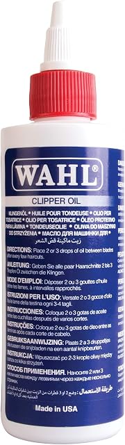 Wahl Clipper Oil, Blade Oil for Hair Clippers, Beard Trimmers and Shavers, Lubricating Oils for Clippers, Maintenance for Blades, Suitable for Hair Clipper and Trimmer Blades,Reduces Friction,118.3 ml
