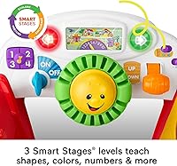 Vista 3 de Fisher-Price Laugh & Learn Carro de actividades Smart Stages con luces musicales y escenarios inteligentes para bebés y niños pequeños, rojo