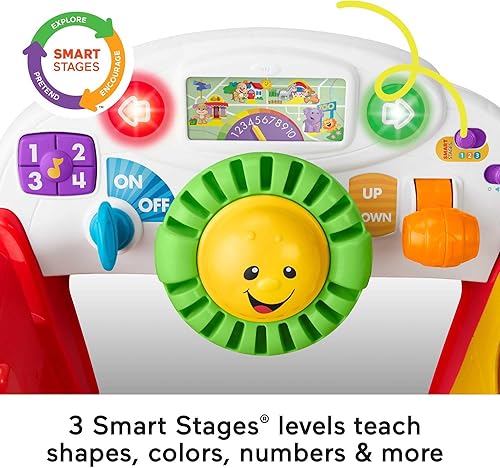 Miniatura 3 de Fisher-Price Laugh & Learn Carro de actividades Smart Stages con luces musicales y escenarios inteligentes para bebés y niños pequeños, rojo