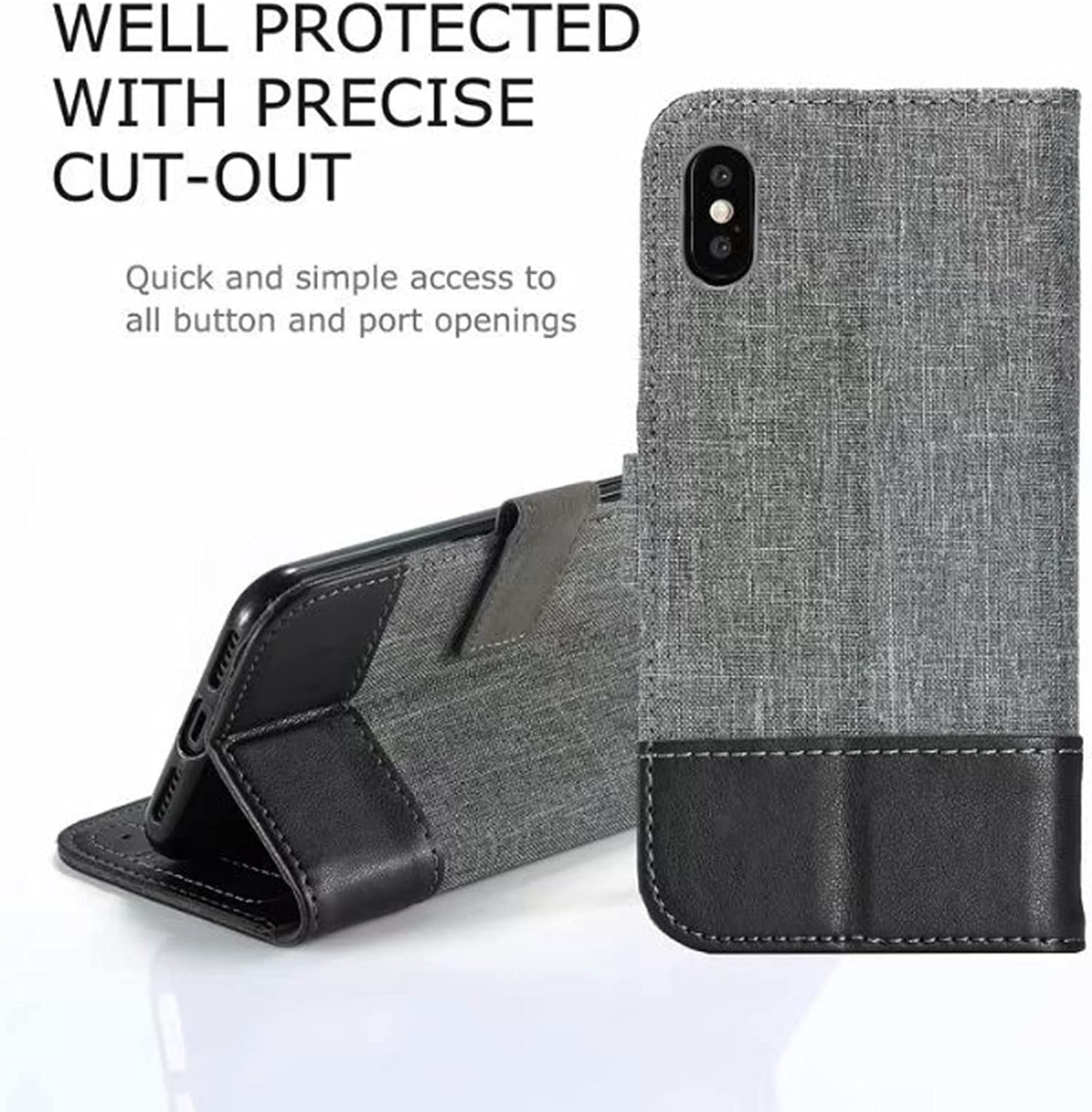Etui portfelowe na iPhone'a 13/13 Mini/13 Pro/13 Pro Max, z blokadą RFID stojakiem do oglądania kart kredytowych odporne na wstrząsy magnetyczne zamknięcie TPU (kolor: srebrny, rozmiar: 13pro 6,1 cala)