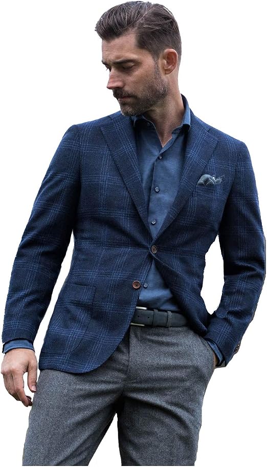 Chaqueta de cuadros para hombre, color azul, Azul, 3-6 meses :  Amazon.com.mx: Ropa, Zapatos y Accesorios