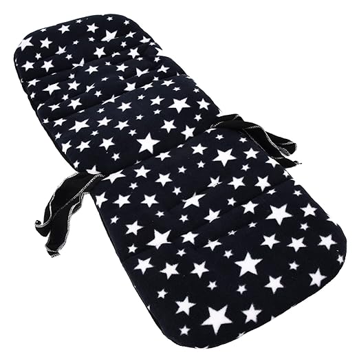 Baby Pushchair Cushion Pad, Universal 2 Same Sides Black Color Comfortable Breathable Baby Stroller Cushion Pad for Boys Girls for Infant Pram(?Black Star?)