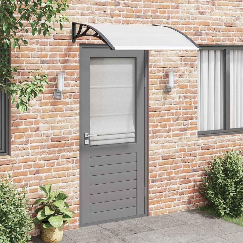 vidaXL Door Canopy Black Brackets and Transparent Sheets