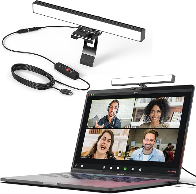 HumanCentric Video Conference Lighting, Webcam Light for Streaming, LED Monitor and Laptop Light for Video Conferencing, Zoom Lighting for Computer, Replaces Ring Light for Zoom Meetings, Single pack