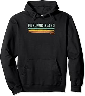 Vintage Stripes Filburns Island OH Pullover Hoodie