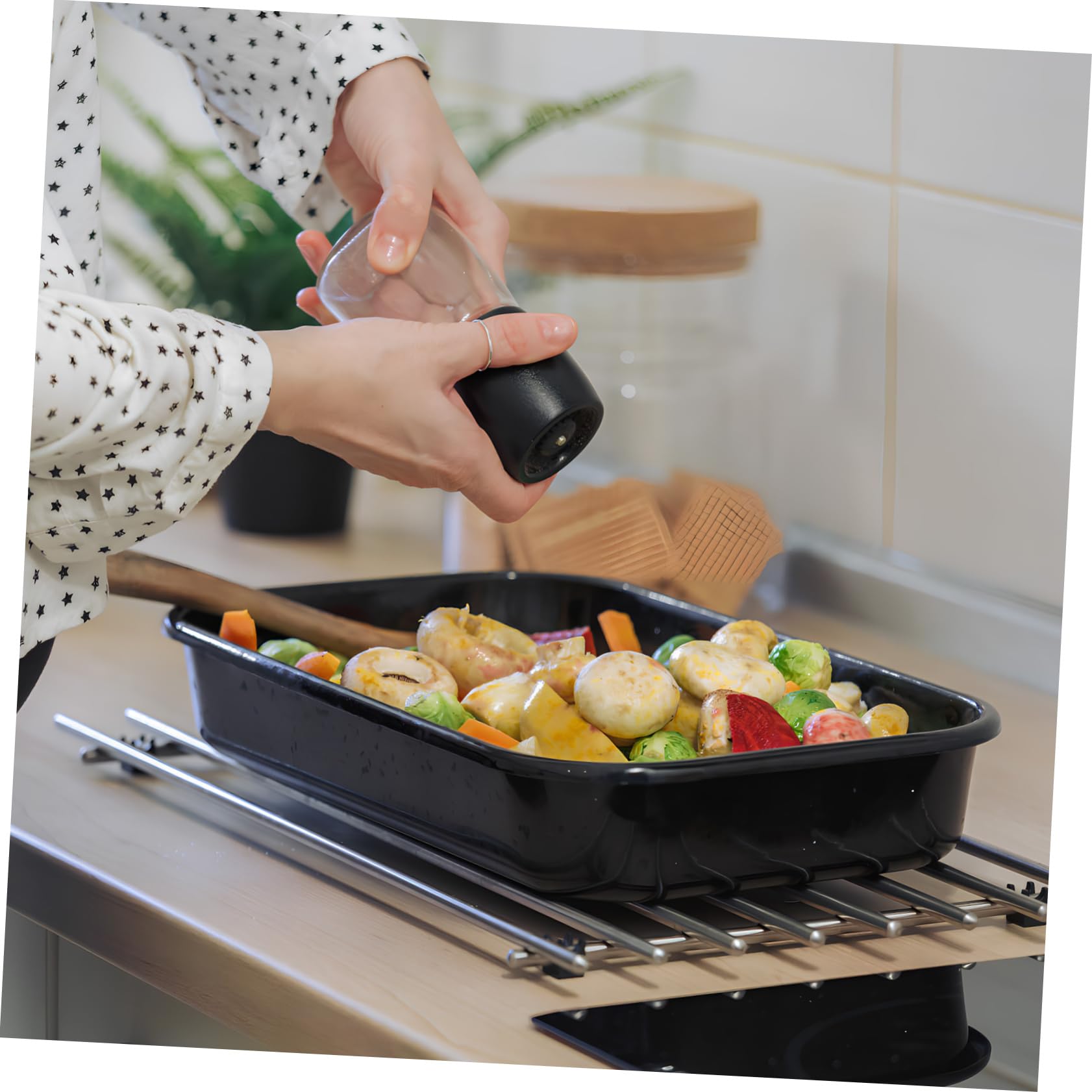 ABOOFAN 2stücke Edelstahl Ofenbleche in Verschiedenen Zum Backen Grillen Und Servieren Robust Und Einfach Zu Reinigen