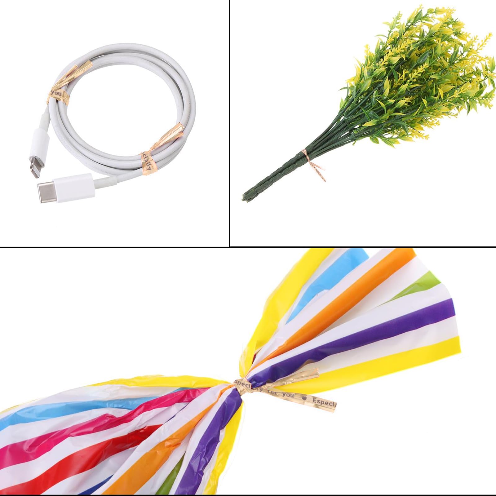 1000 Fascette In Carta Kraft Con Filo Metallico - Riutilizzabili Per Piante, Feste E Regali - Foto 7