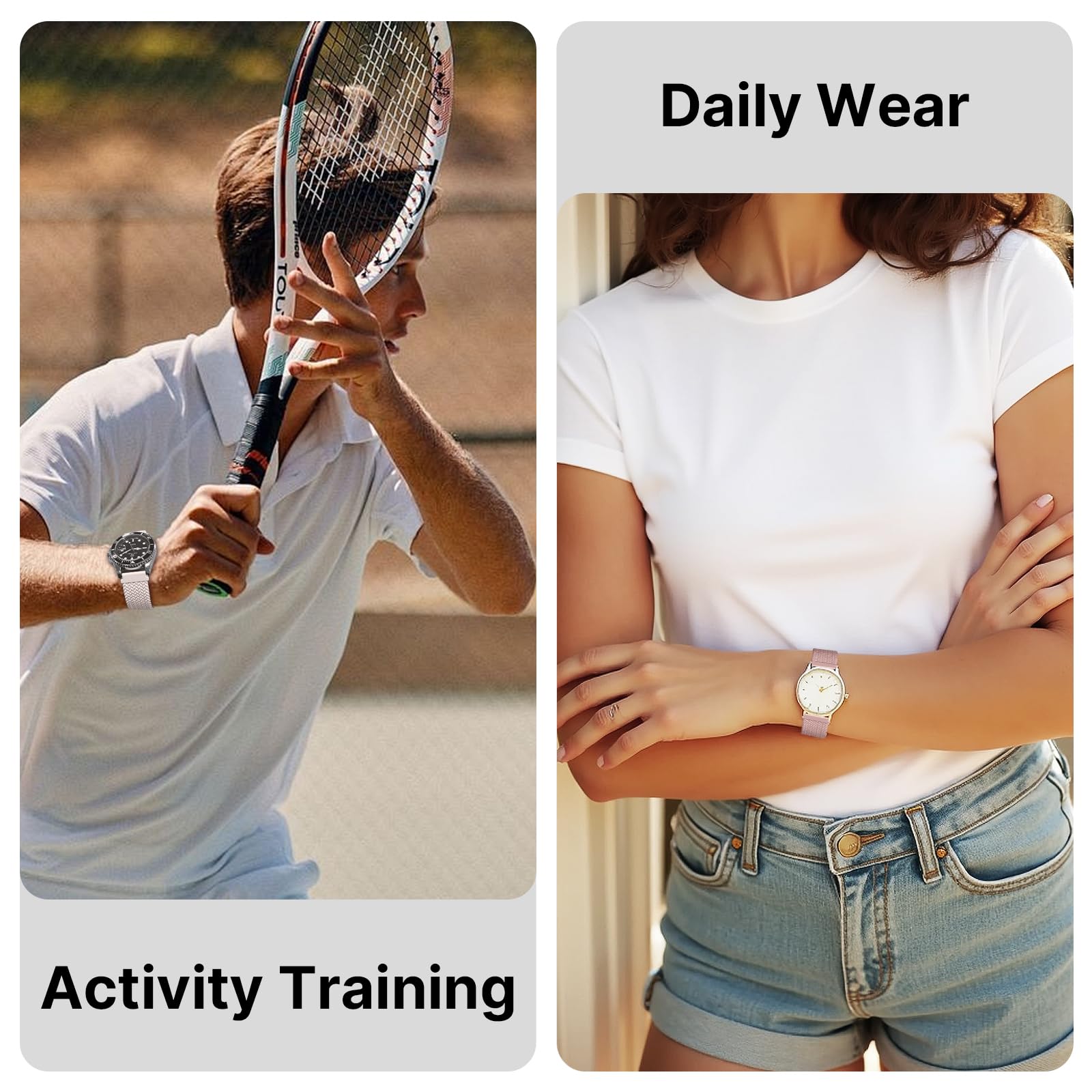 Fullmosa Nylonowy pasek do zegarka, 20 mm, 22 mm, kompatybilny z Samsung Galaxy Watch / Garmin - zestaw 2 plecionych bransoletek wymiennych dla kobiet i mężczyzn | 2-pak nylonowych pasków dla mężczyzn i kobiet