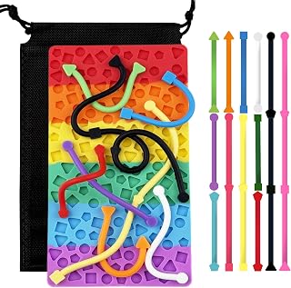 Sensorik Activity Board, 12 Silikonstreifen bunt