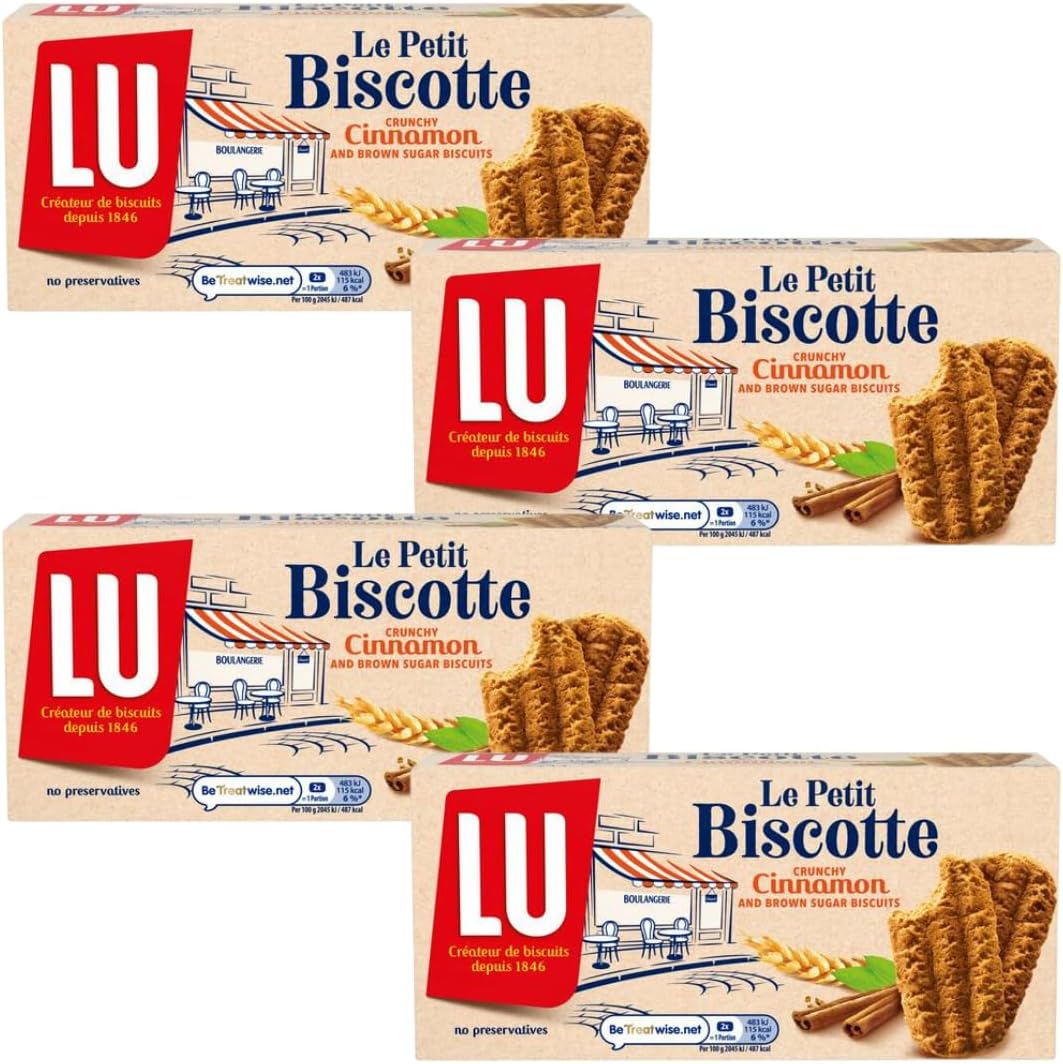 Cinnamon Biscuit Bundle with LU Petit Biscotte Crunchy Cinnamon and Brown Sugar Biscuits 200g (4 Pack)