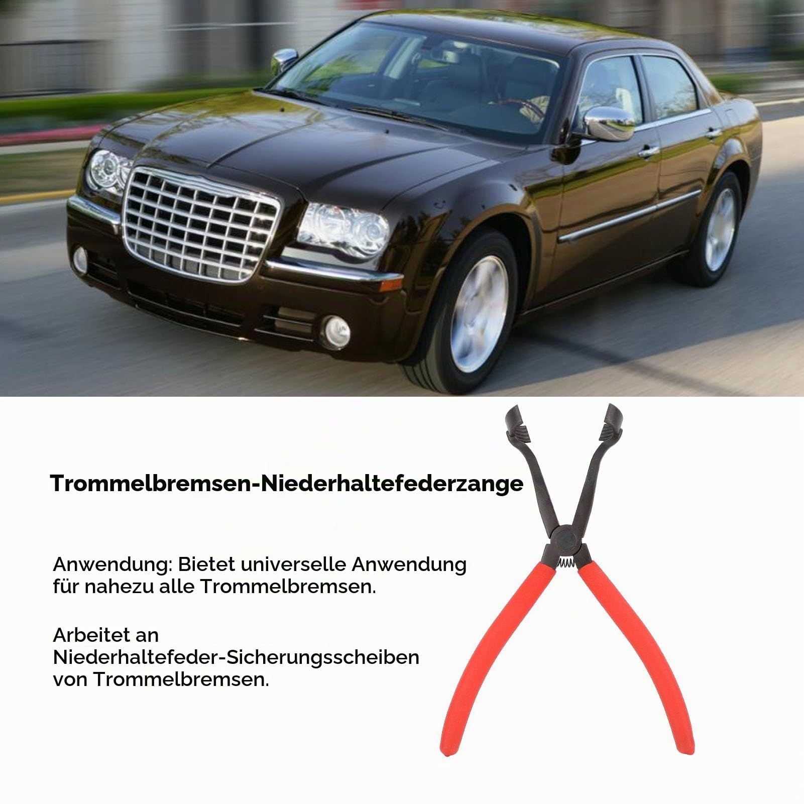 KIMISS Trommelbremsen-Niederhaltefederzange aus Chrom-Vanadium-Stahl, Komfortable Griffe. Trommelbremsen-Federzange, Universelle Anwendung für Fast Alle Trommelbremsen