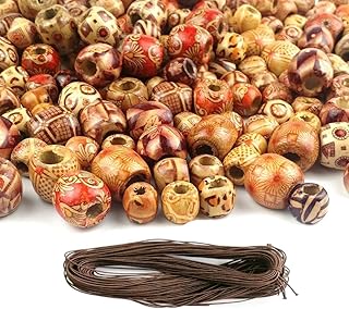 Anicoll 100 pcs Holzperlen gemischte Farben 12mm natürliche gemalt Holzperlen runde lose holzperle groß Lots Ball für Schm...
