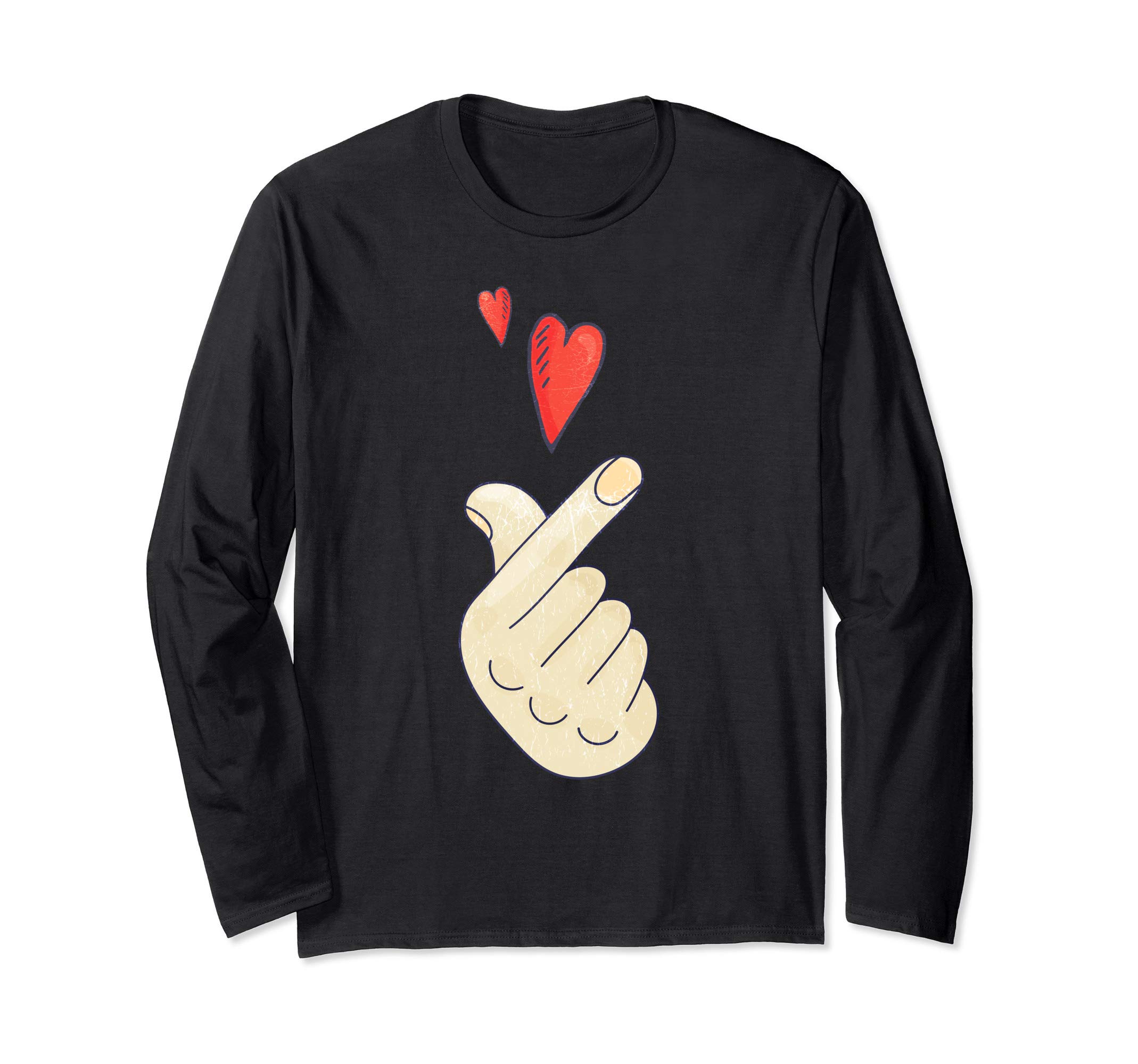 Korean Finger Heart K pop K-drama Love Long Sleeve T-Shirt