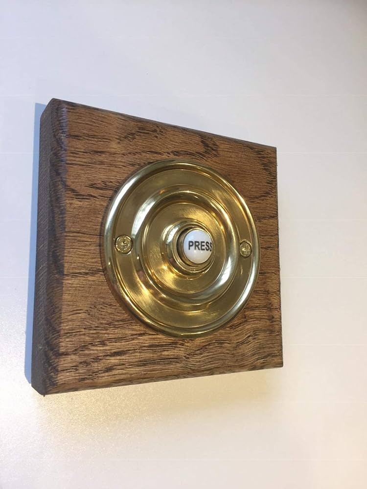 Traditional Square Wireless Doorbell In Mahogany And Brushed Nickel