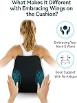 Coussin de Support Lombaire Ergonomique, Coussin de Soutien Dossier en Mousse à Mémoire TRAVEL EASE pour Chaises de Bureau avec Housse Douce pour Confort Noir