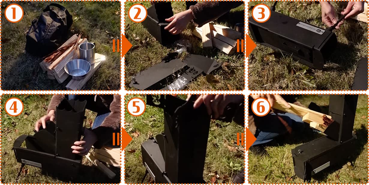 Amazon | ロケットストーブ Folding Stove ストーブ コンパクト