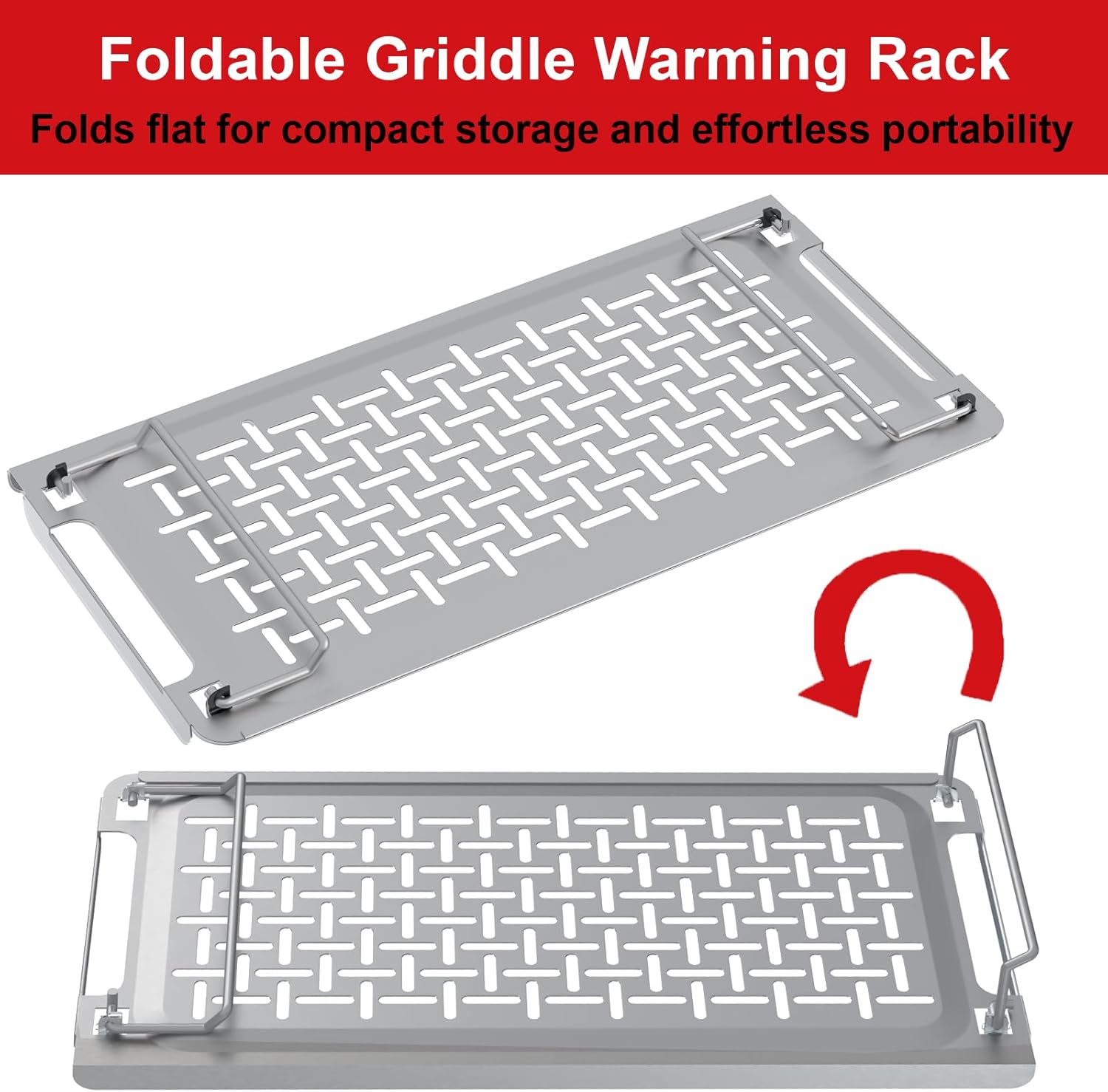 Universal Griddle Warming Rack for Blackstone, Stainless Steel Grill Rack for Weber, Grill Warming Tray for Charbroil, Griddle Racks for Nexgrill and Most Flat Top Grills, Accessories for Weber 6784