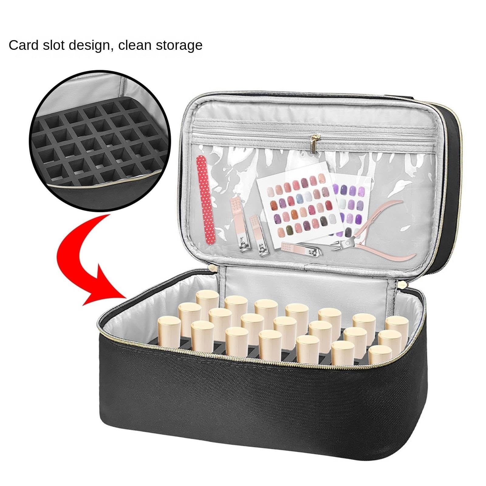 Porta Smalti Valigetta Unghie Borsa Portaoggetti For Smalto A 2 Strati Con Tasca Superiore For Nail Art Borsa Viaggio