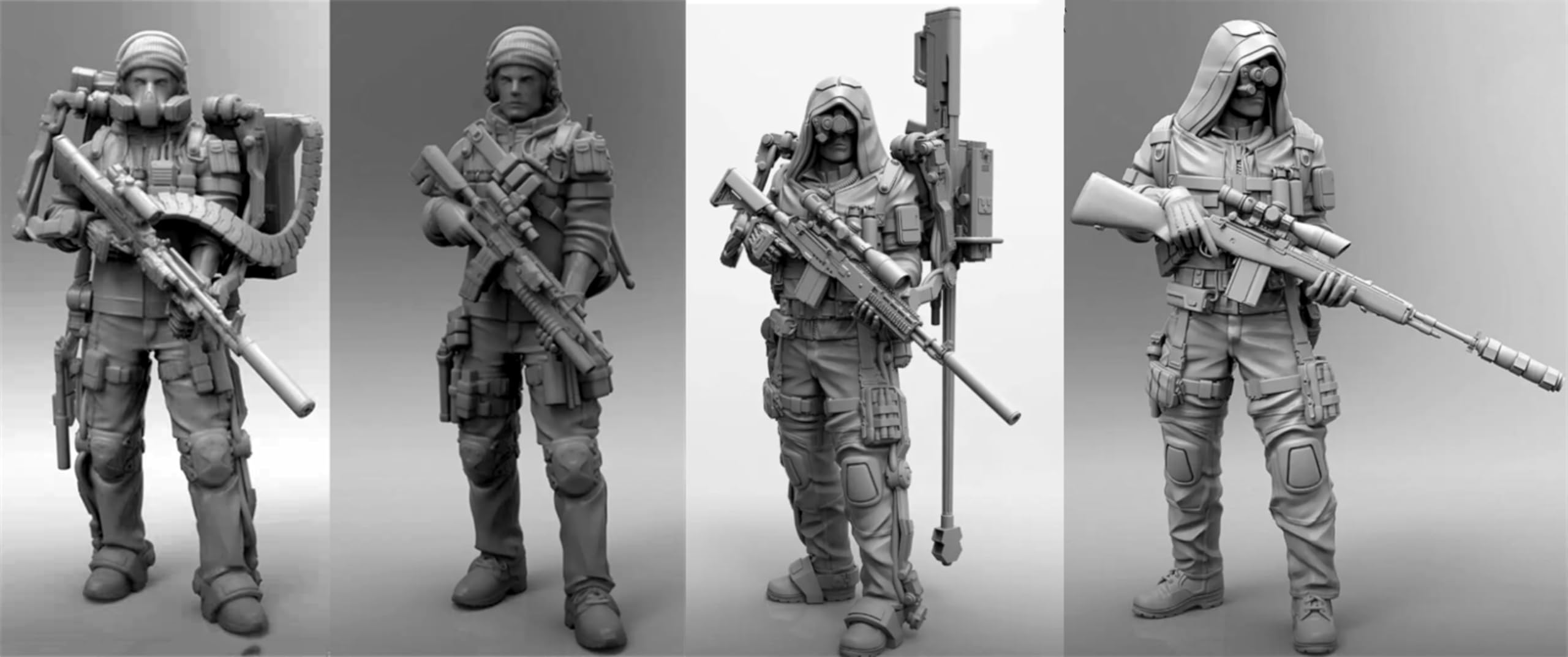 1/35 Kit de Modelo de Soldado en Resina, sin Pintar y sin Montar (4 Figuras) //l2b5J28
