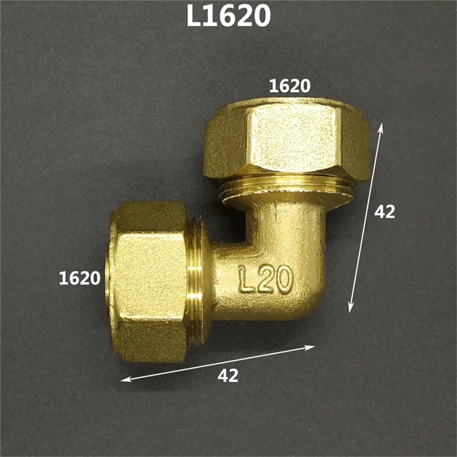 Brass Compression Elbow Pex 1216/1418/1620/2025/2632 Pipe Fitting Aluminum Plastic Pipe Fittings for Floor Heating(1620 Equal)