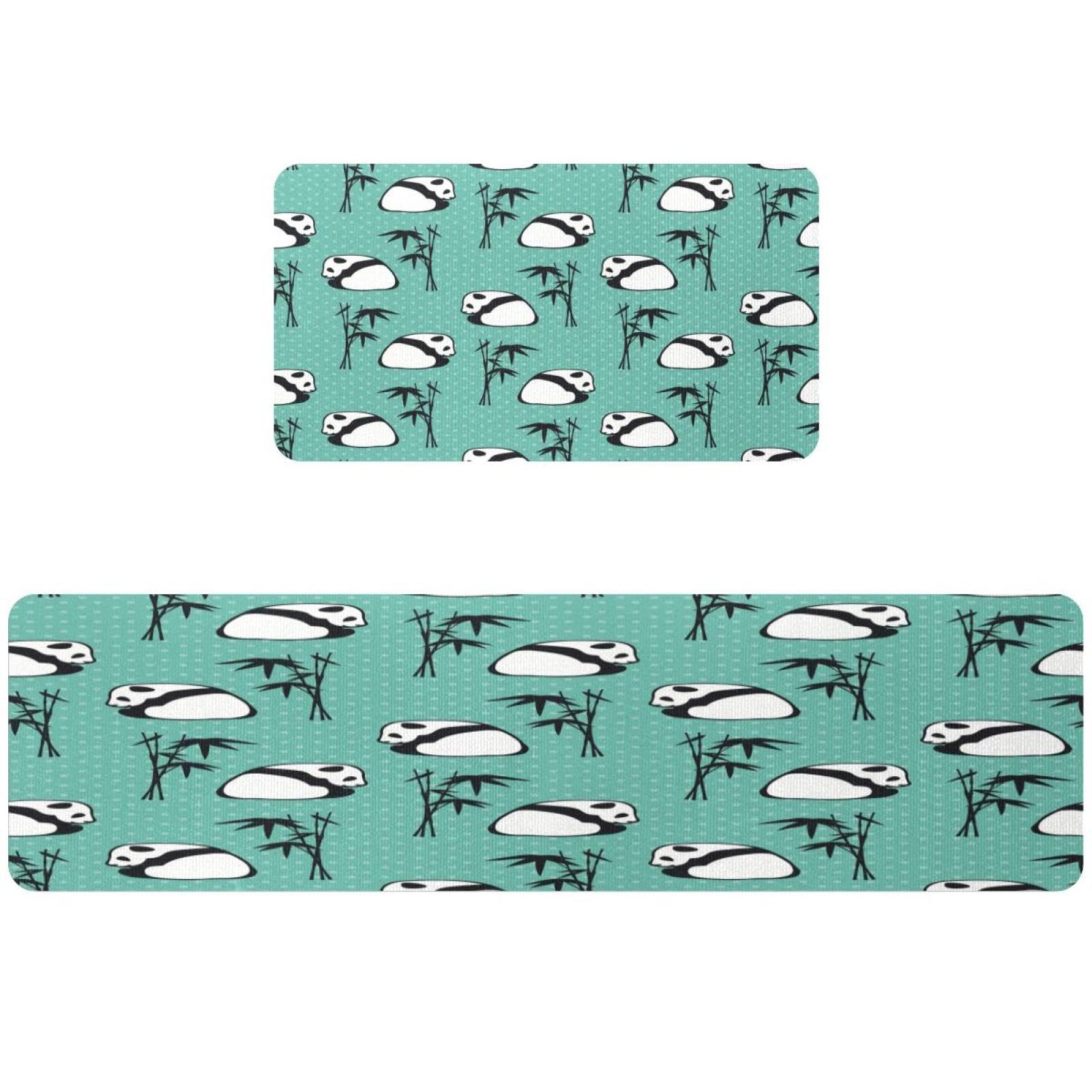 Tapis de cuisine pour couloir et buanderie style panda mignon