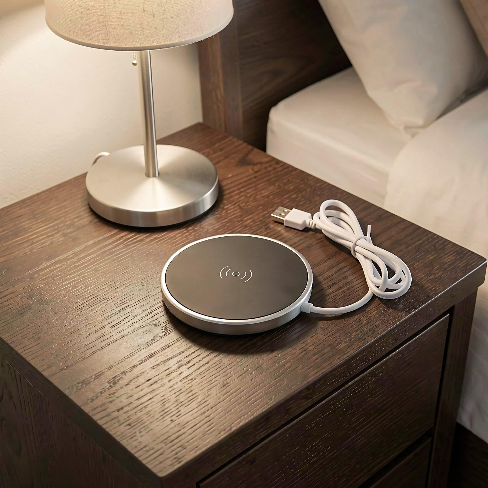 ibasenice Base de Carga inalámbrica empotrada, Aluminio Plateado