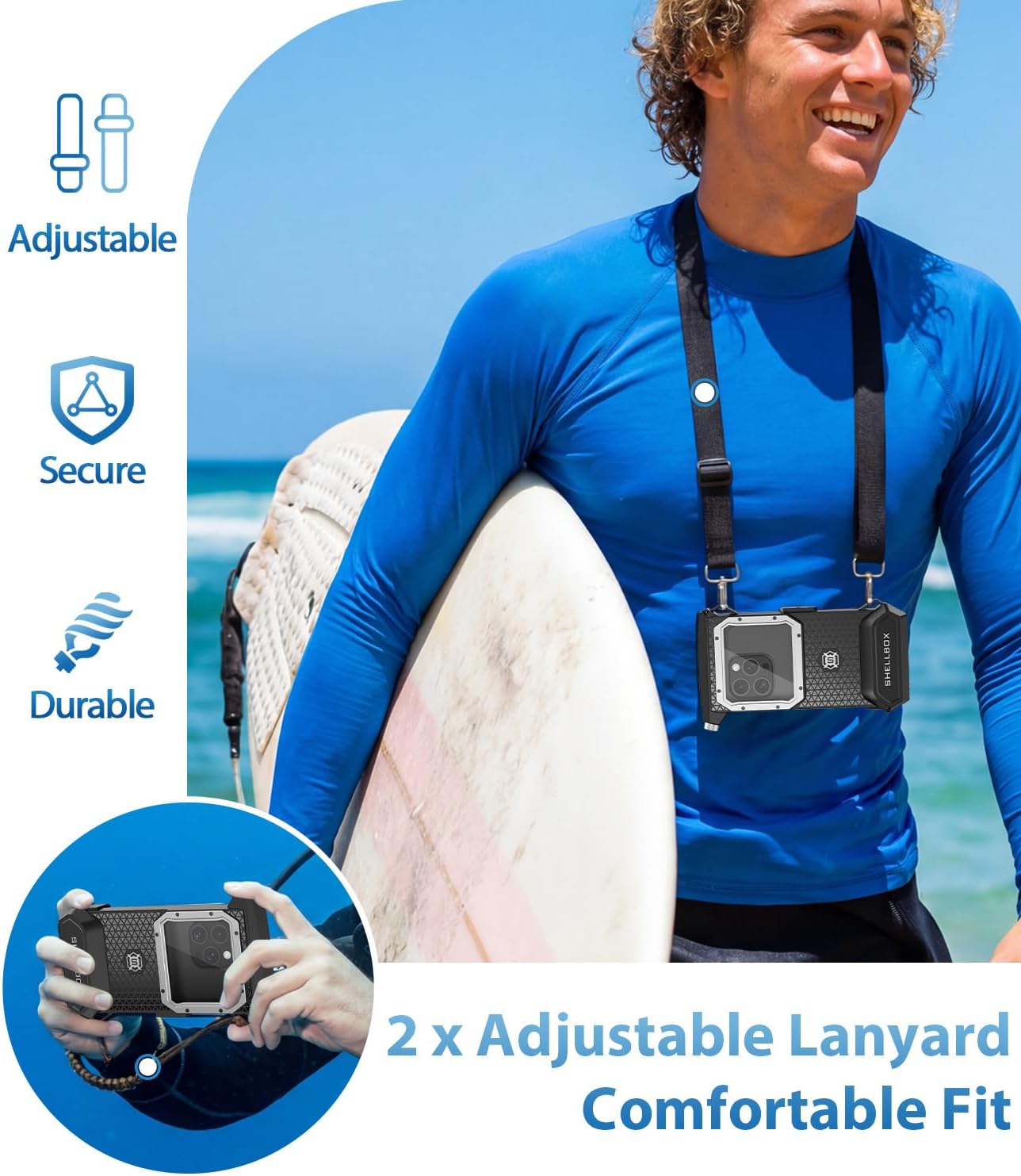 Underwater Phone Case for Snorkeling - Waterproof Touchscreen Diving Housing, Universal Underwater Phone Case for iPhone 17/16/15/14/13 Pro Max Samsung Galaxy S26/S25/S24 Ultra Up to 6.9'' (Black)