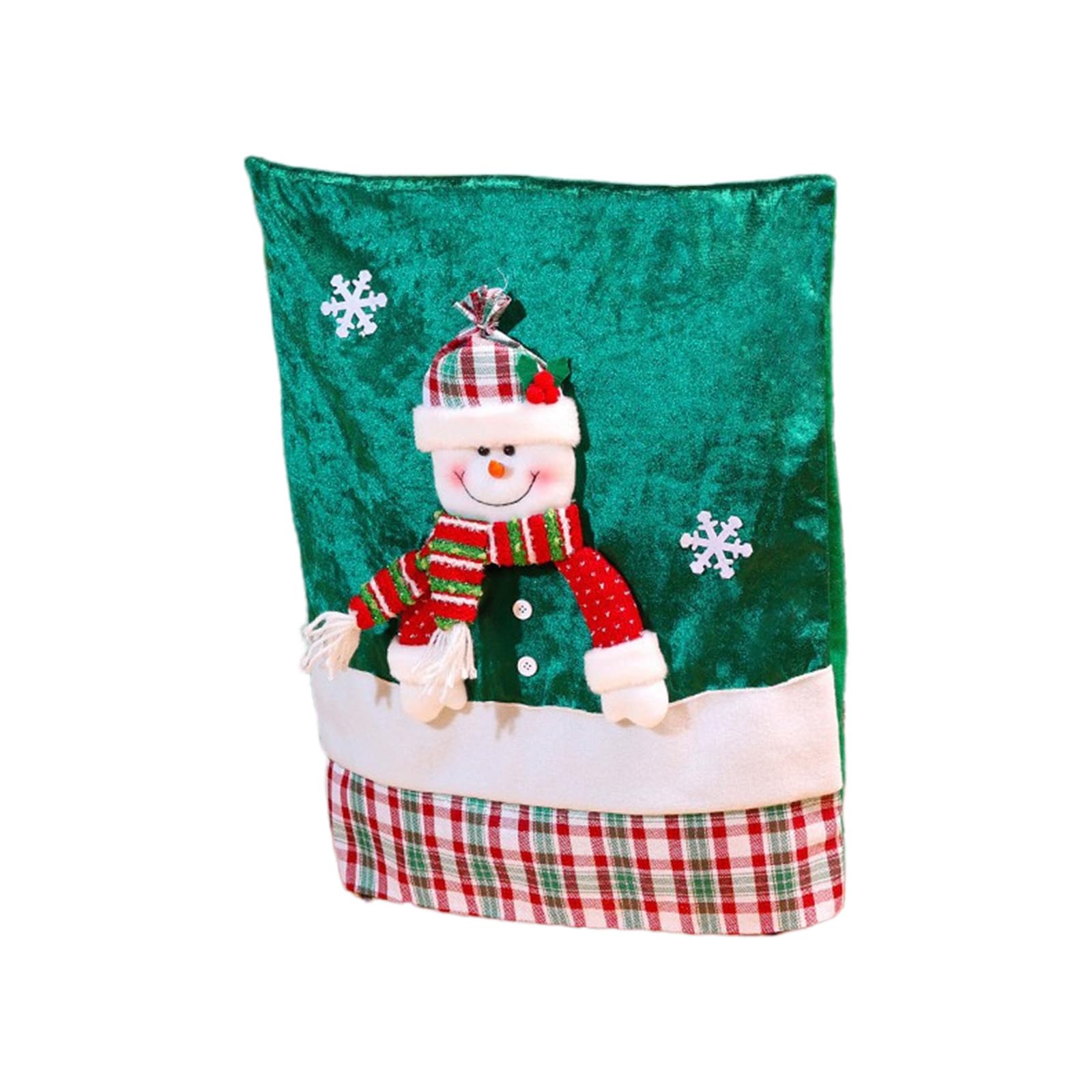 Carotoe Green Santa Figure Soft Chair Cover Smooth Fabric Christmas Decoration For Family Christmas Event Chair Cover
