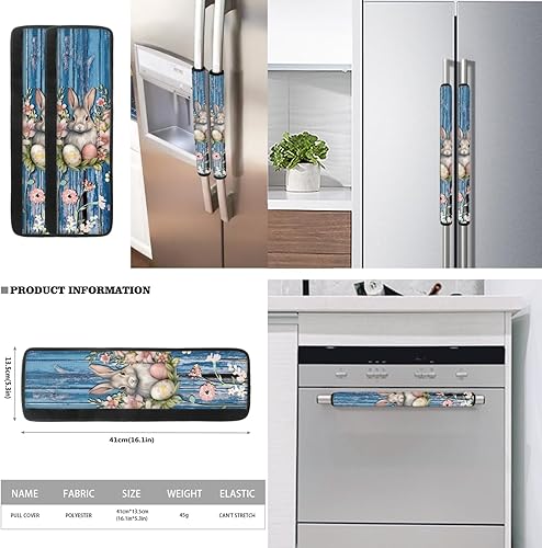 Vista 140 de Juego de 6 fundas protectoras para manijas de puerta de refrigerador con diseño de esqueleto divertido, guantes de cocina para nevera, microondas