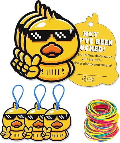 Ducked Tags | You've Been Ducked Card | Etiquetas de pato con etiqueta de pato de 2.05 x 2.6 pulgadas tamaño 30 tarjetas | Diseño fresco de pato de