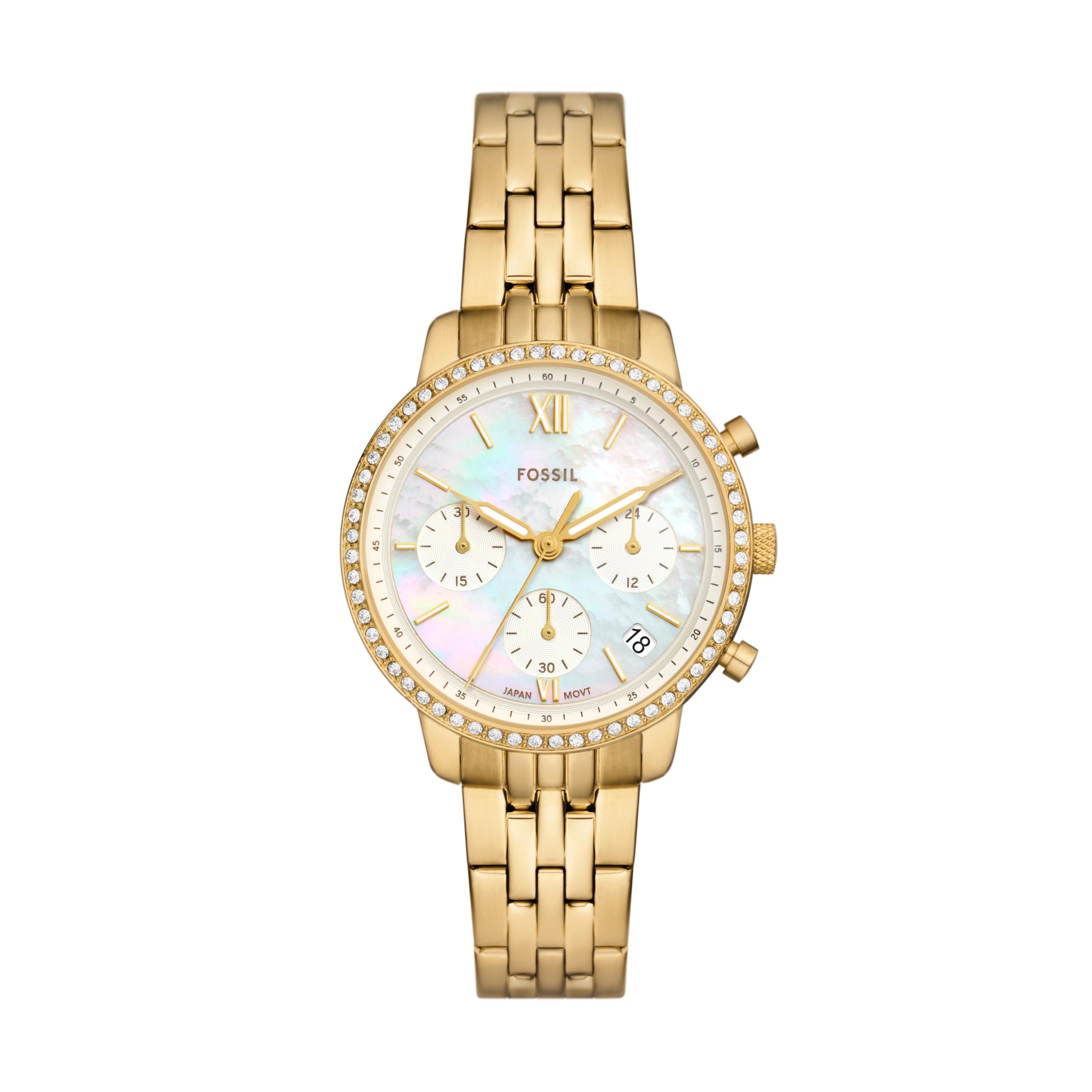 Fossil Stainless Steel Womens Analog White Dial Womens Watch-Es5358, Band Color Gold (B0D9574DPS) Amazon Price History, Amazon Price Tracker